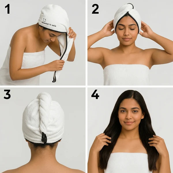 Step-by-step guide on how to use the hair towel wrap