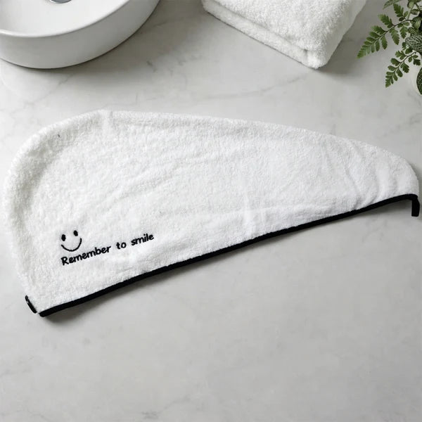 Hair towel wrap unfolded showing full shape