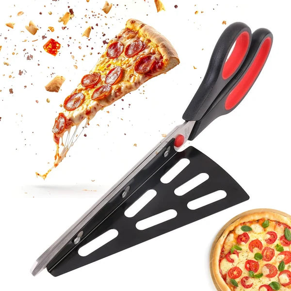Pizza Cutter Scissors – Stainless Steel with Removable Spatula