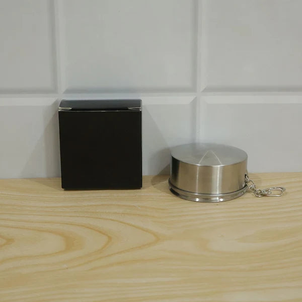 Folding Camping Cup – Stainless Steel Portable with Keychain